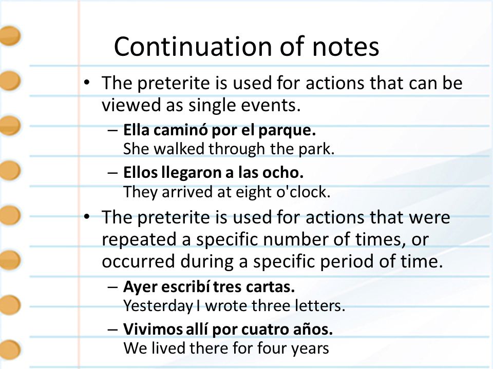 Note in Spanish